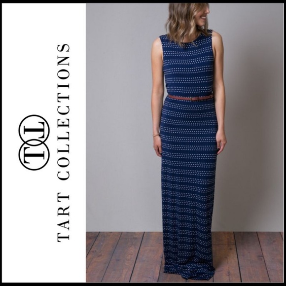 Tart Collections Dresses & Skirts - TART COLLECTIONS Navy Polka Dot Cut Tank Maxi M